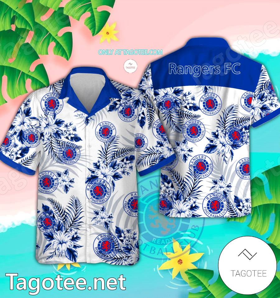 Rangers FC Logo Hawaiian Shirt And Shorts - BiShop