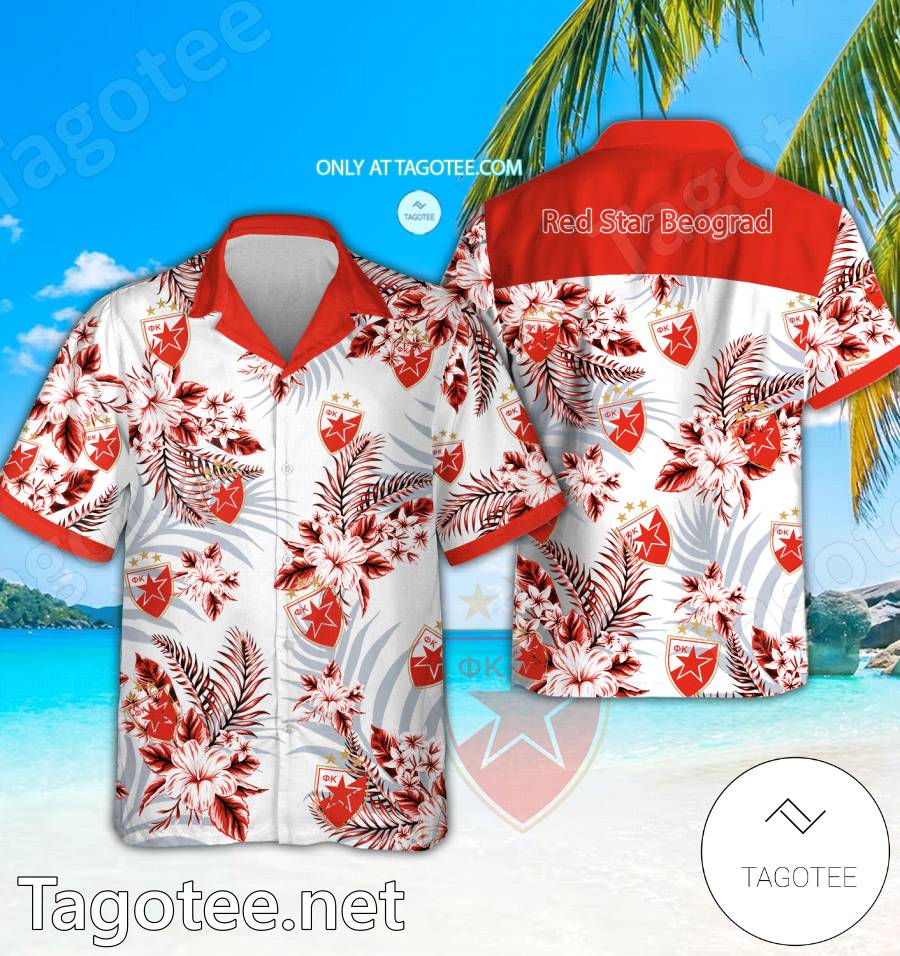 Red Star Beograd Logo Hawaiian Shirt And Shorts - BiShop