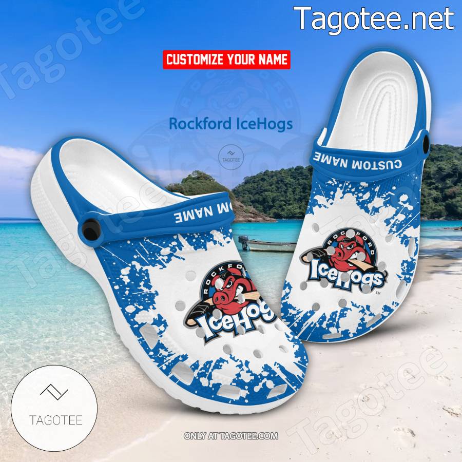 Rockford IceHogs Logo Crocs Clogs - BiShop