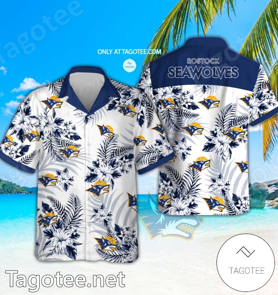 Rostock Seawolves Logo Hawaiian Shirt And Shorts - EmonShop