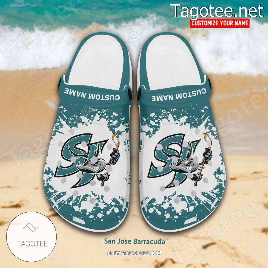 San Jose Barracuda Logo Crocs Clogs - BiShop a