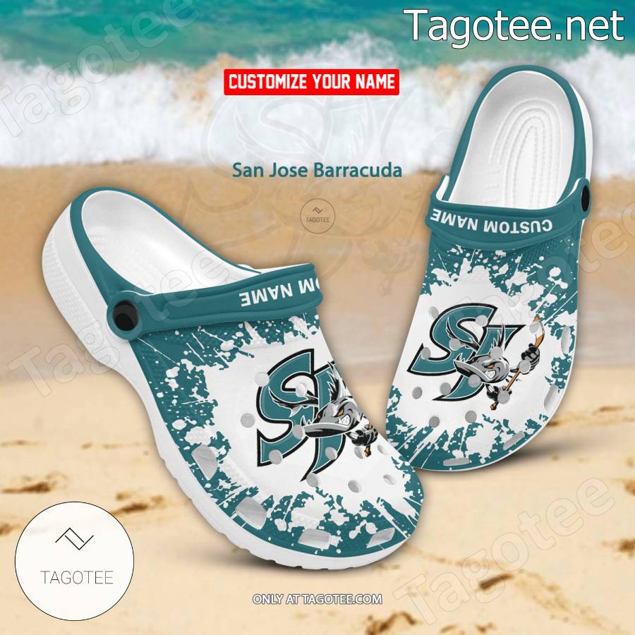 San Jose Barracuda Logo Crocs Clogs - BiShop