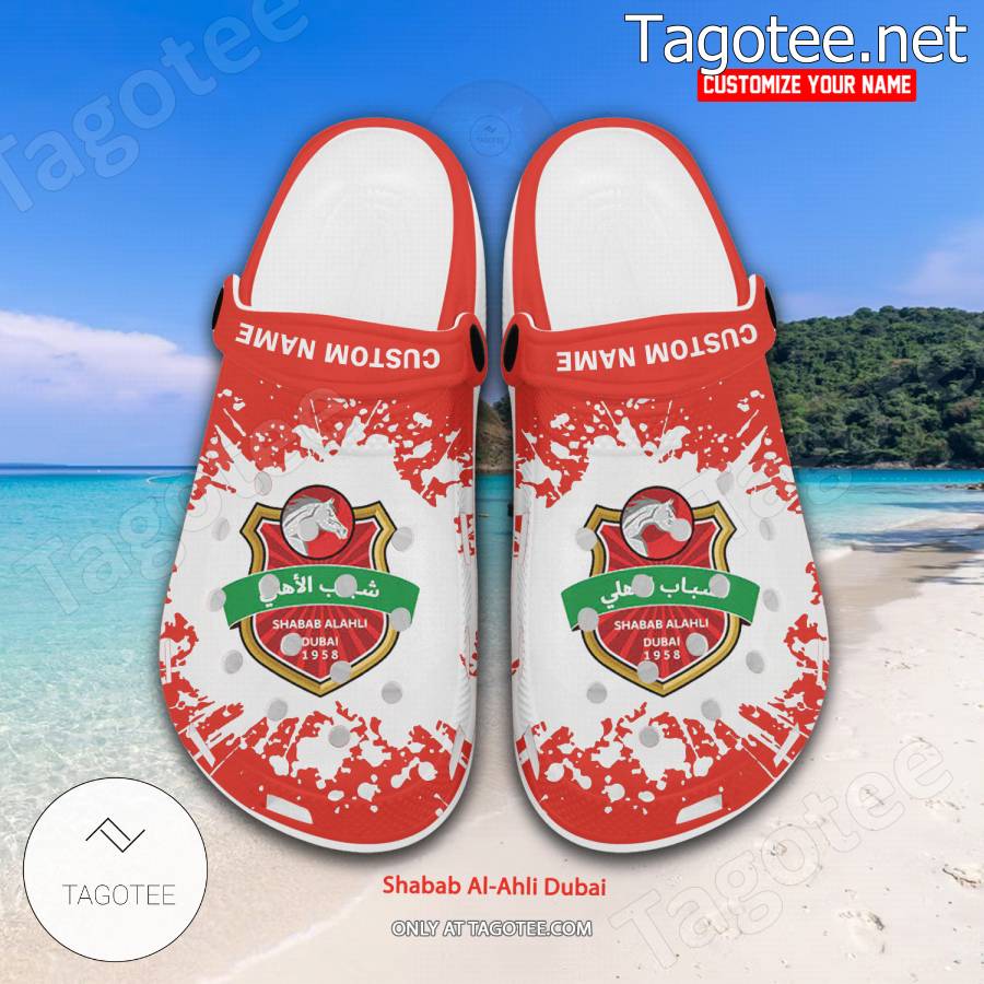 Shabab Al-Ahli Dubai Logo Custom Crocs Clogs - BiShop a