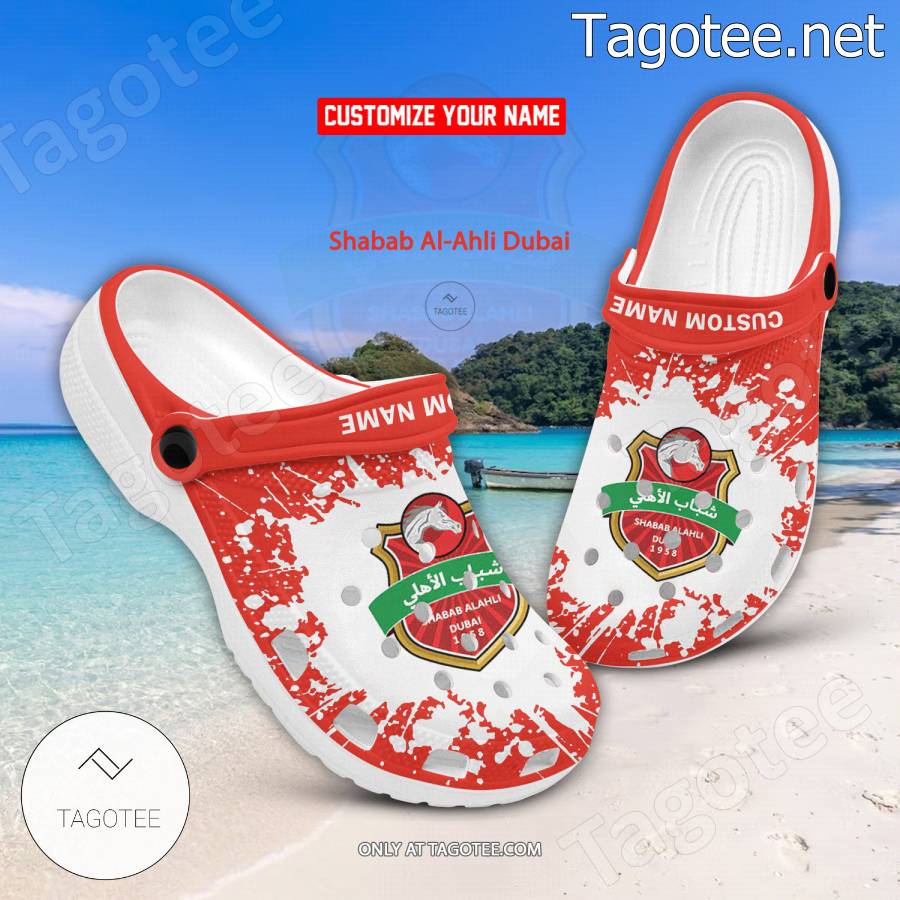 Shabab Al-Ahli Dubai Logo Custom Crocs Clogs - BiShop