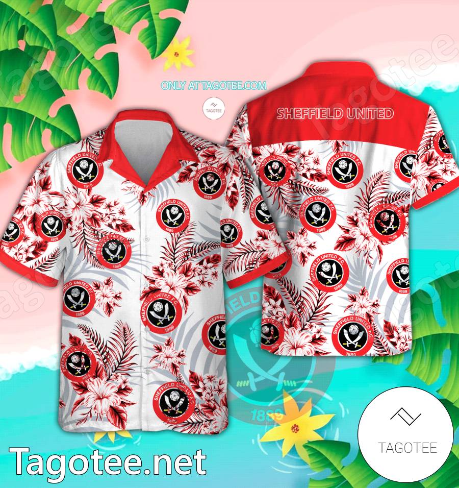 Sheffield United Logo Hawaiian Shirt And Shorts - BiShop