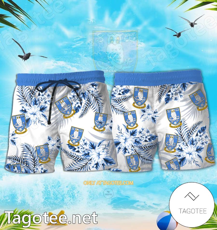 Sheffield Wednesday Logo Hawaiian Shirt And Shorts - BiShop a