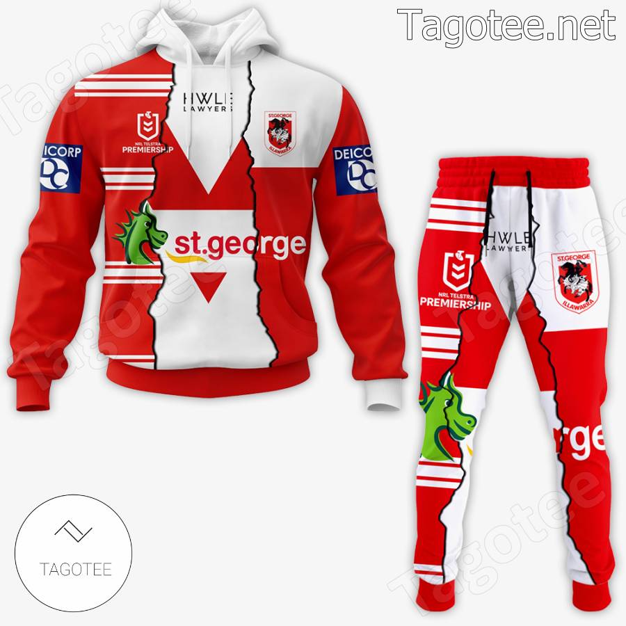 St. George Illawarra Dragons Nrl St.george Bank Custom Hoodie And Pants b