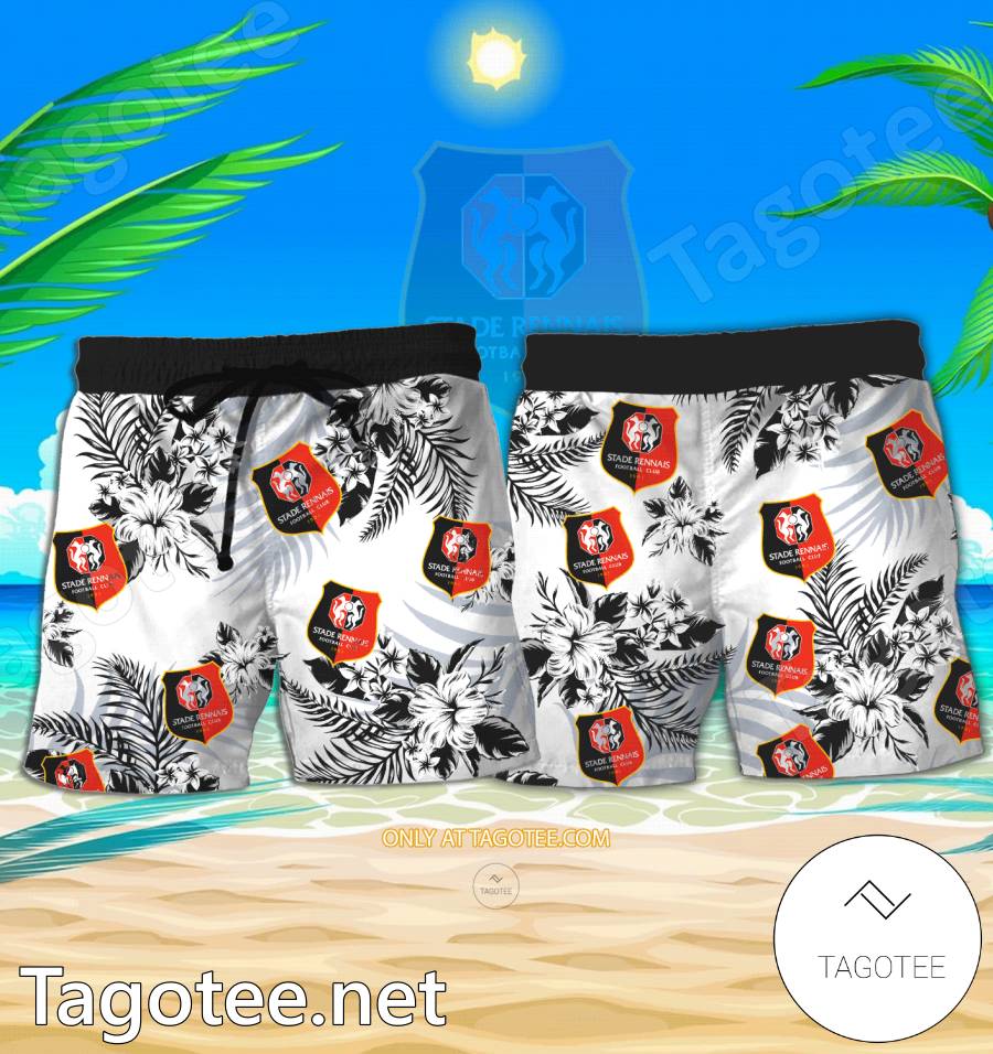 Stade Rennais Logo Hawaiian Shirt And Shorts - BiShop a