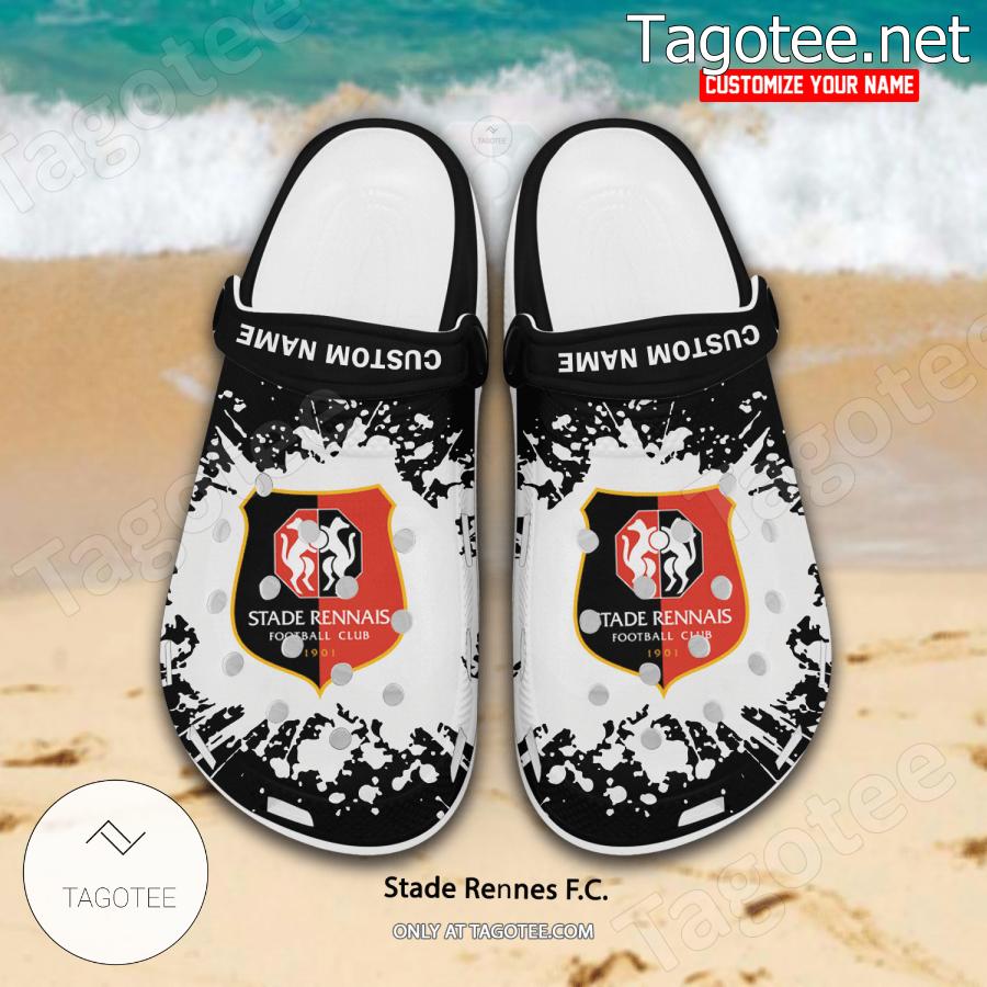 Stade Rennes F.C. Logo Custom Crocs Clogs - BiShop a