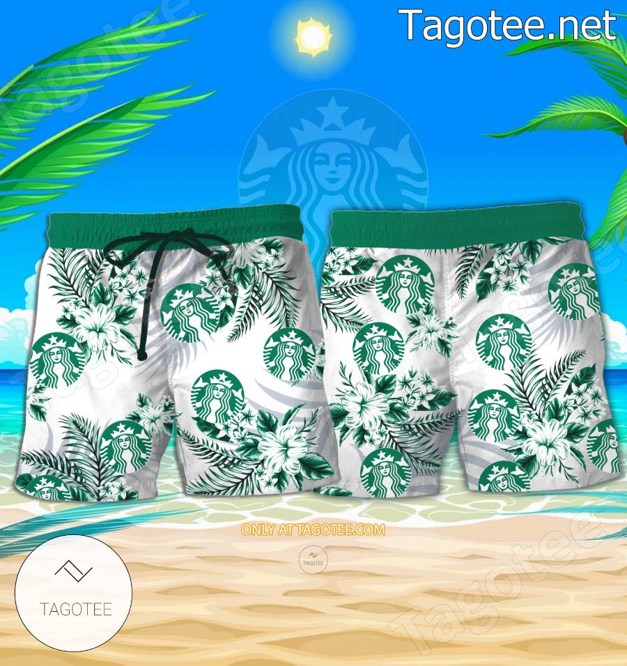 Starbucks Logo Hawaiian Shirt And Shorts - EmonShop a