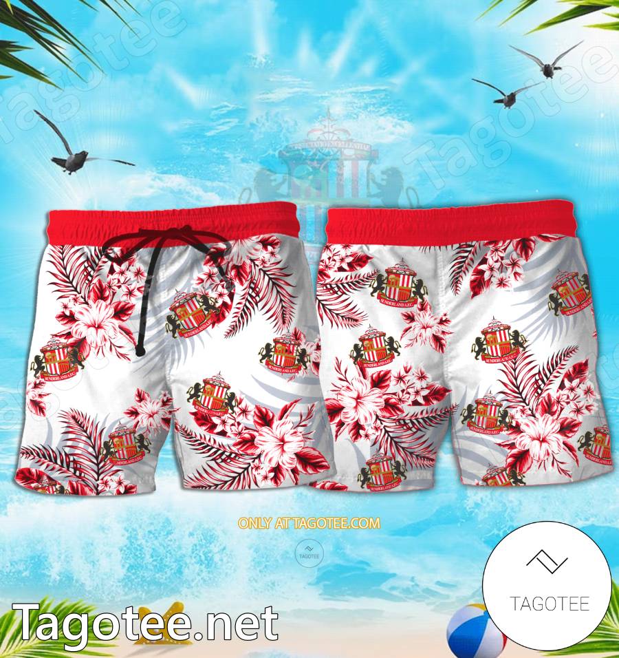 Sunderland AFC Logo Hawaiian Shirt And Shorts - BiShop a