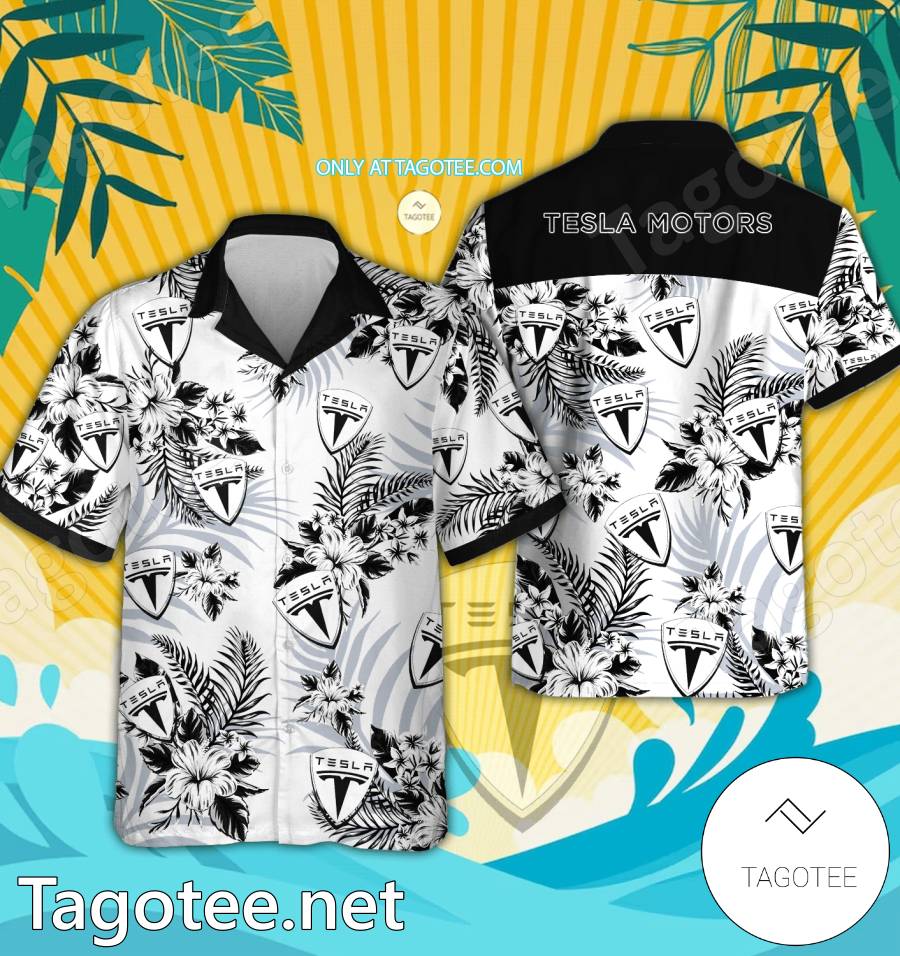 Tesla Motors Logo Hawaiian Shirt And Shorts - EmonShop