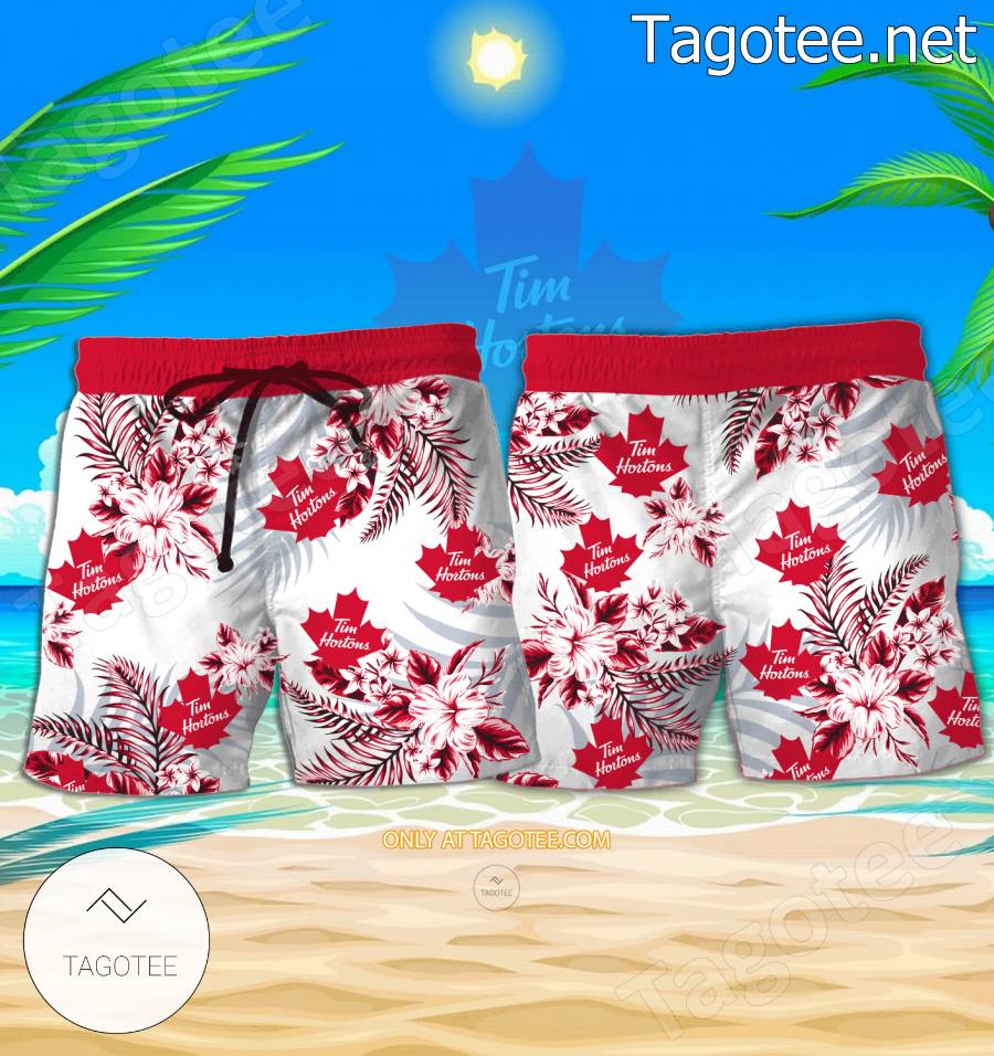 Tim Hortons Logo Hawaiian Shirt And Shorts - EmonShop a