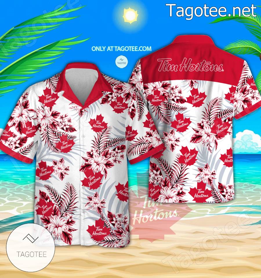 Tim Hortons Logo Hawaiian Shirt And Shorts - EmonShop