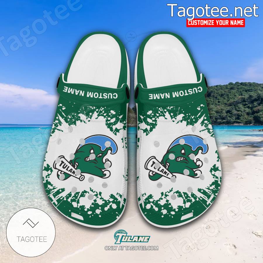 Tulane Logo Custom Crocs Clogs - BiShop a