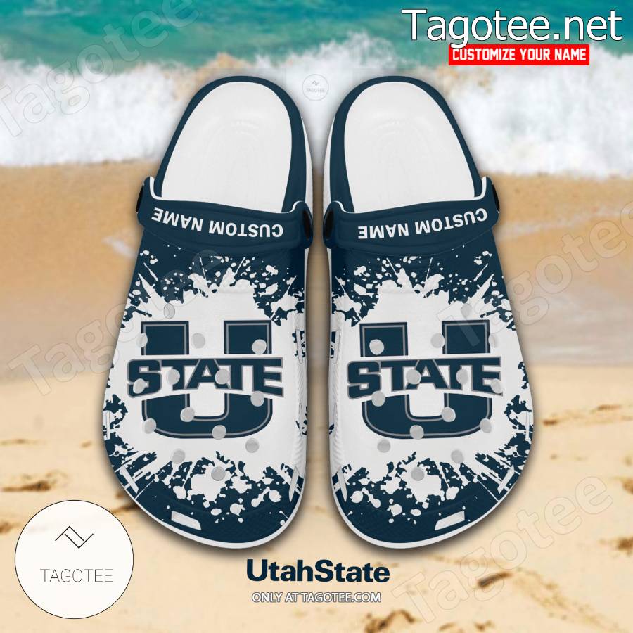 Utah State Logo Custom Crocs Clogs - BiShop a