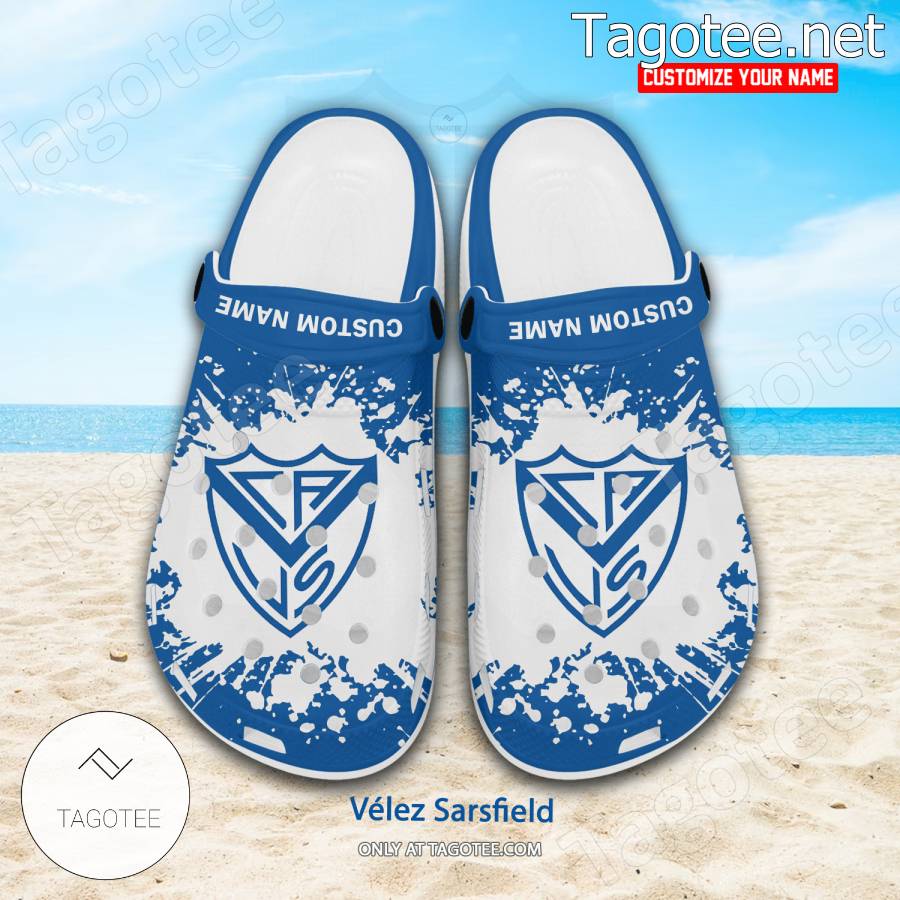 Vélez Sarsfield Logo Custom Crocs Clogs - BiShop a