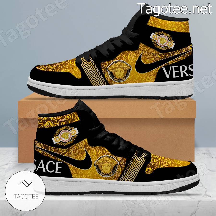 Versace Baroque Pattern Air Jordan High Top Shoes