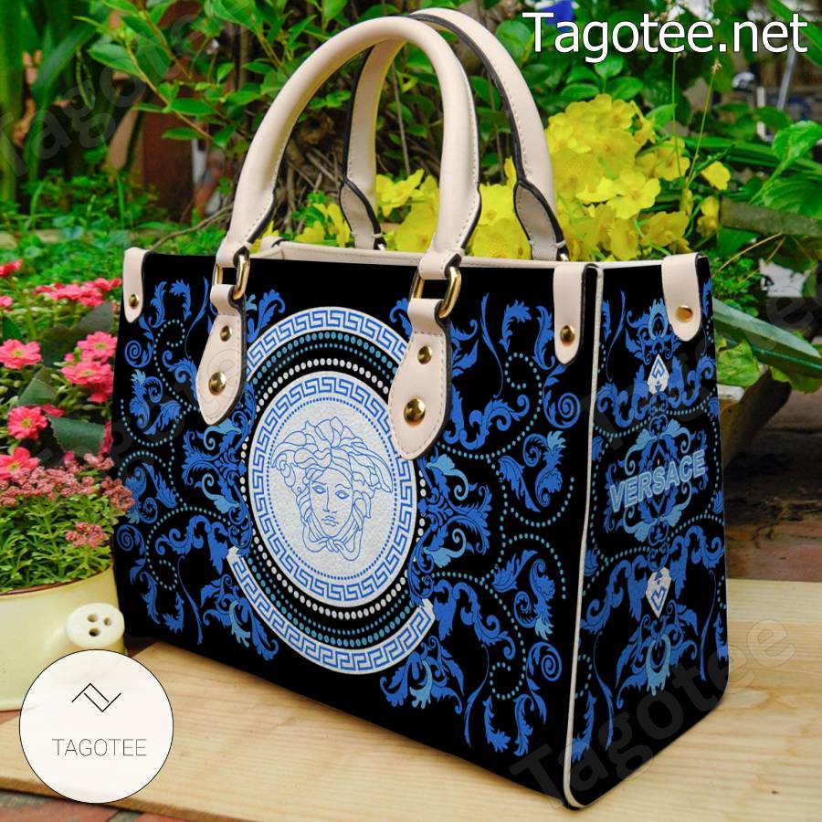 Versace Blue Baroque Handbag a