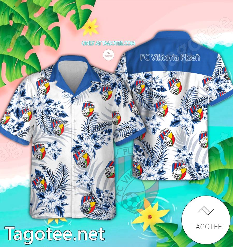 Viktoria Plzeň Logo Hawaiian Shirt And Shorts – BiShop