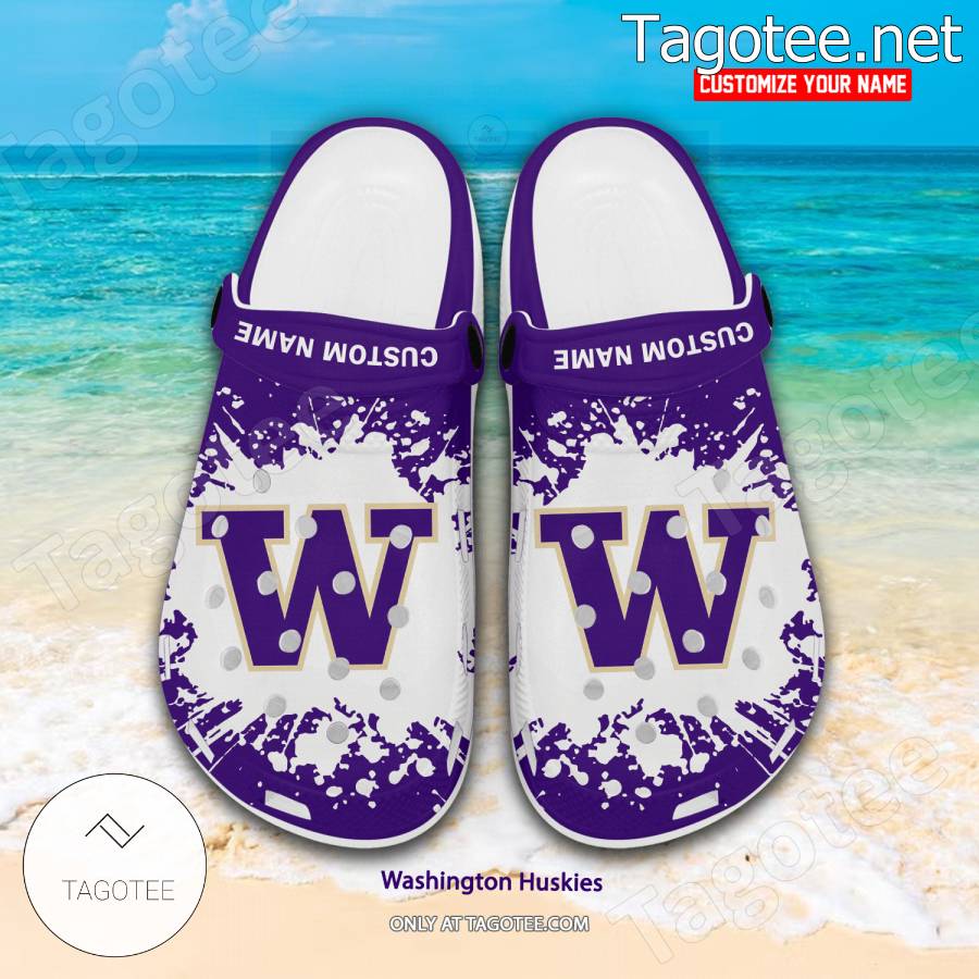 Washington Huskies Logo Custom Crocs Clogs - BiShop a