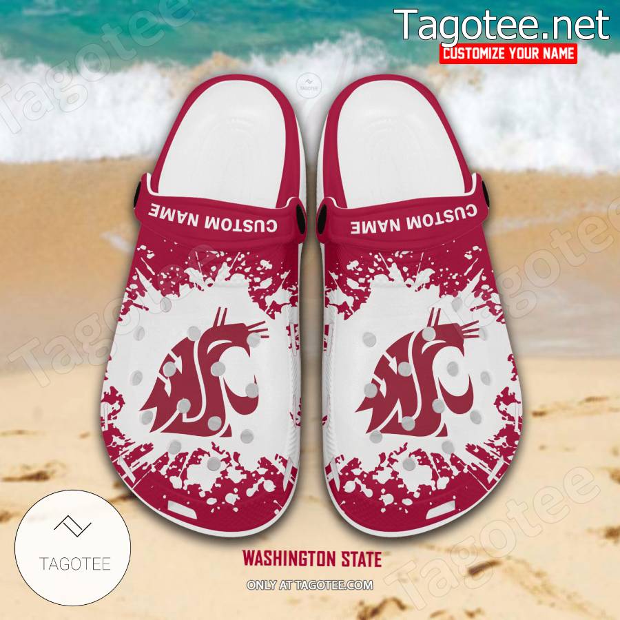 Washington State Logo Custom Crocs Clogs - BiShop a