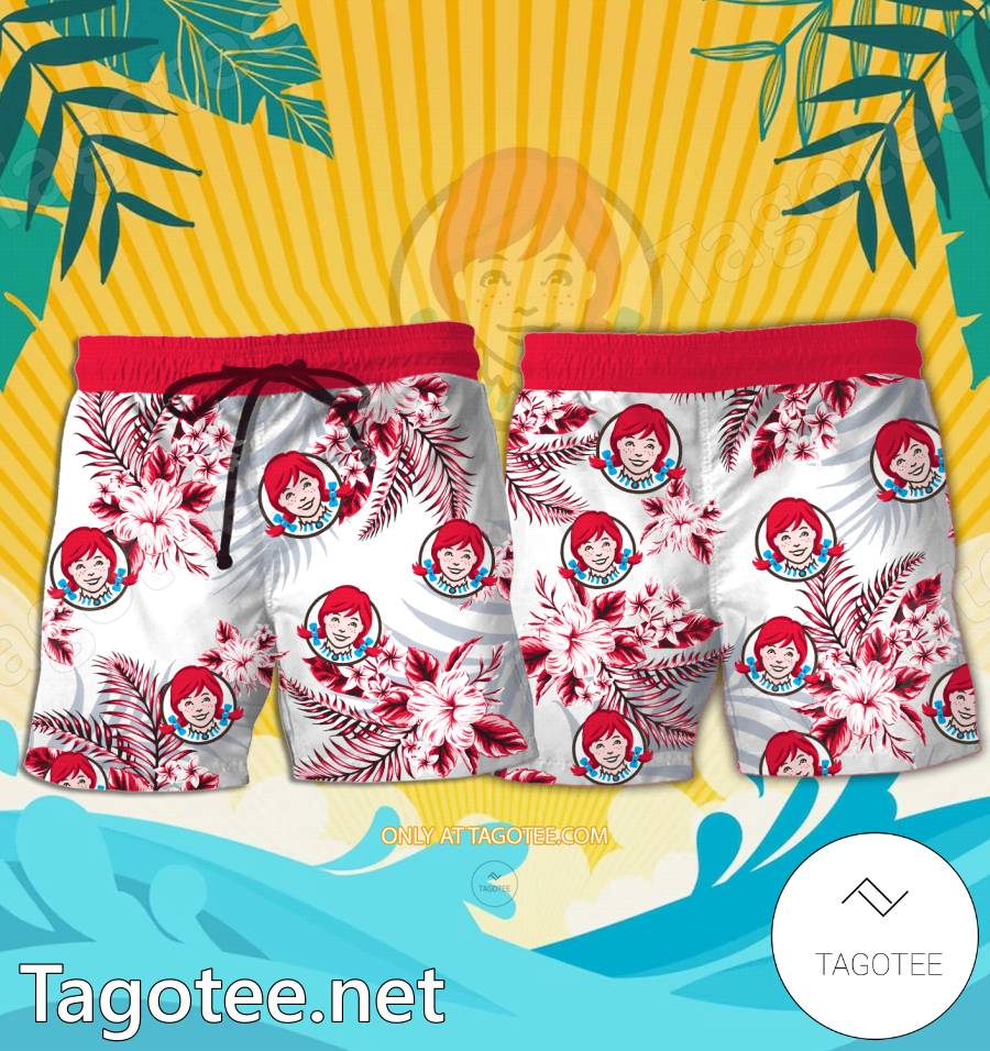 Wendy's Logo Hawaiian Shirt And Shorts - EmonShop a