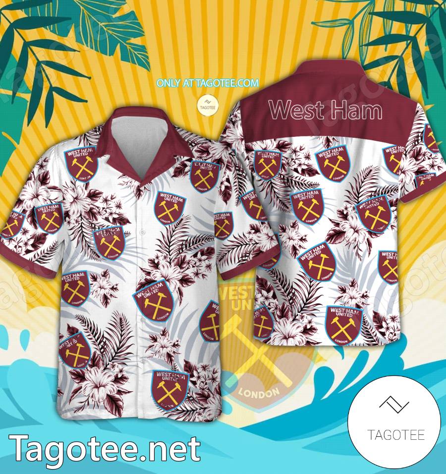 West Ham Logo Hawaiian Shirt And Shorts - BiShop