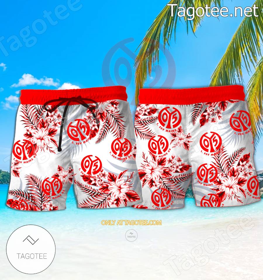 1. FSV Mainz 05 Logo Hawaiian Shirt - BiShop a