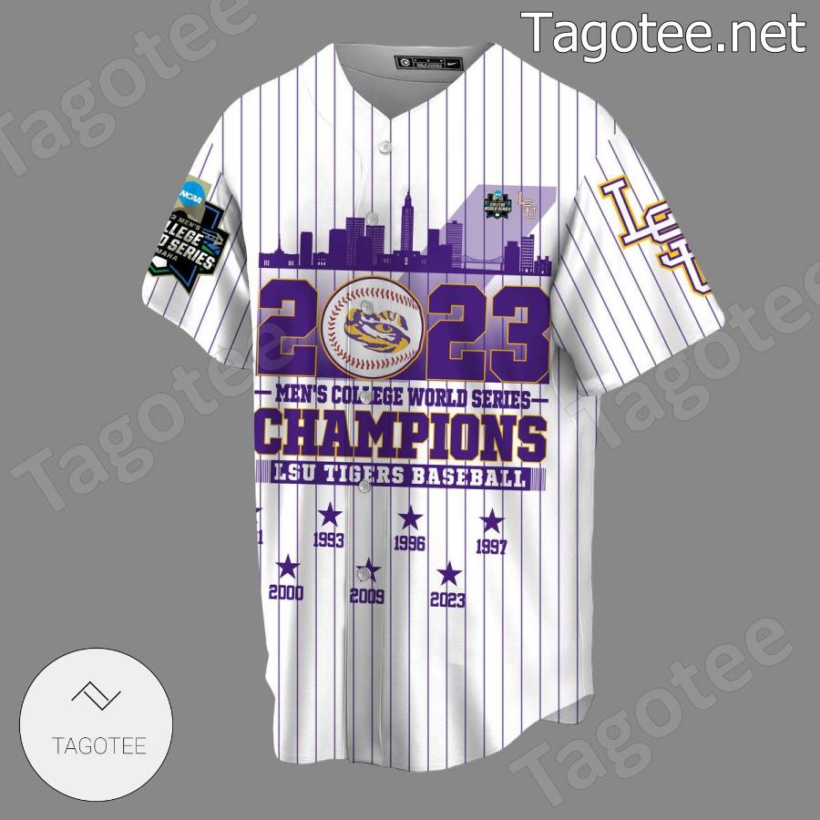 2023 Men's College World Series Champions Lsu Tigers Baseball 7 Times Baseball Jersey a