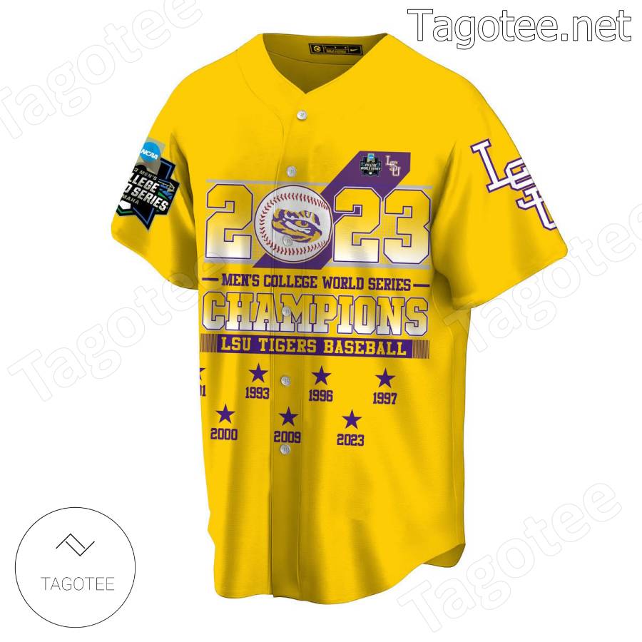 2023 Men's College World Series Champions Lsu Tigers Baseball Players Name Baseball Jersey a