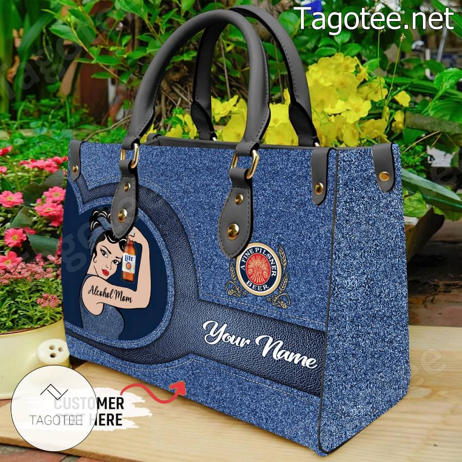 Alcohol Mom Miller Lite Personalized Handbag a