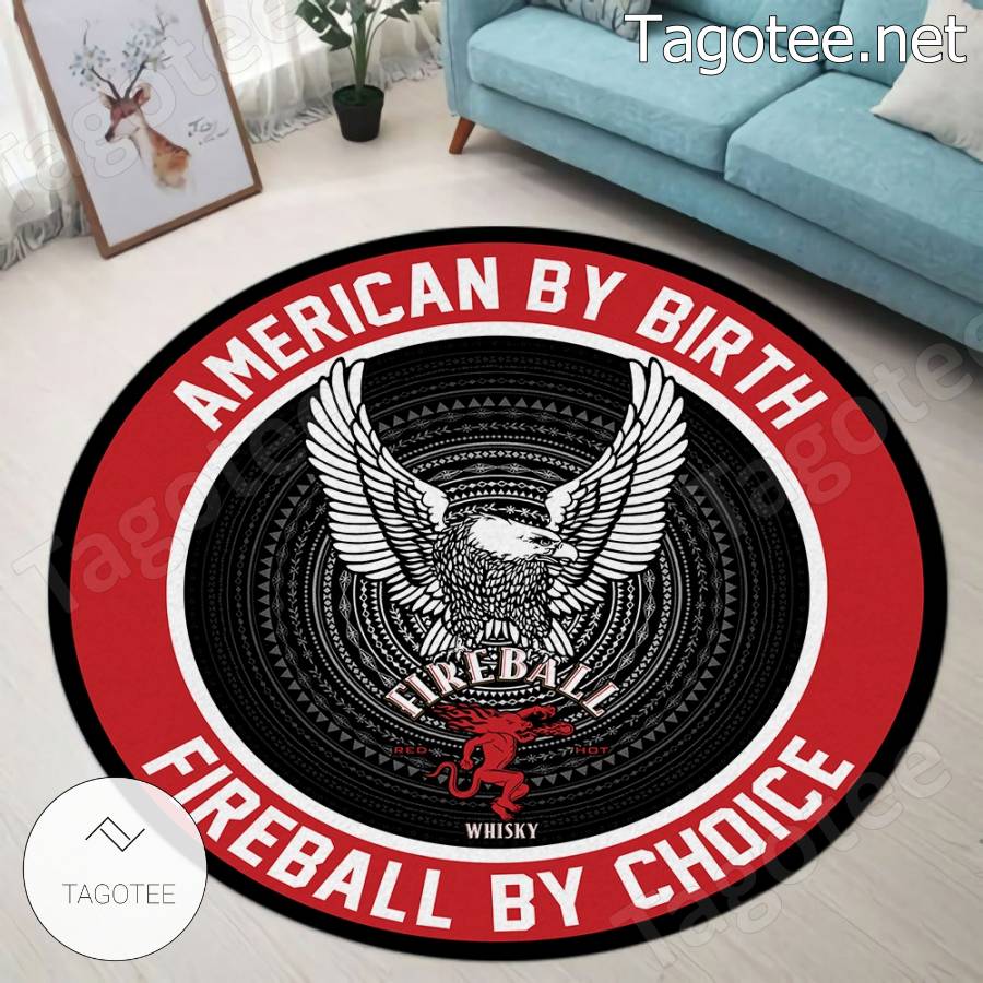 American By Birth Fireball By Choice Round Rug