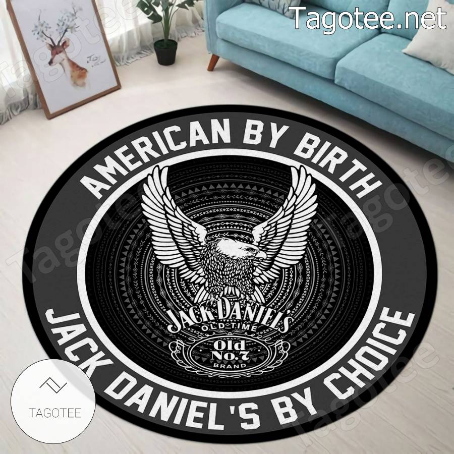 American By Birth J Daniel By Choice Round Rug