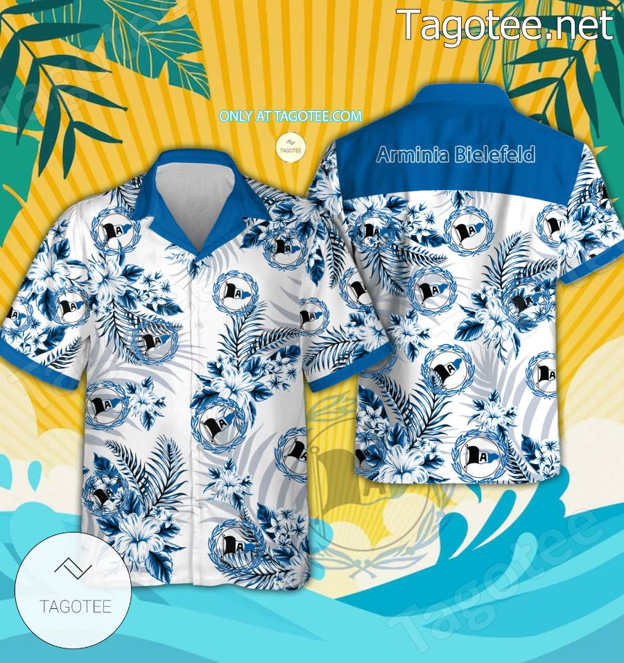 Arminia Bielefeld Logo Hawaiian Shirt - BiShop