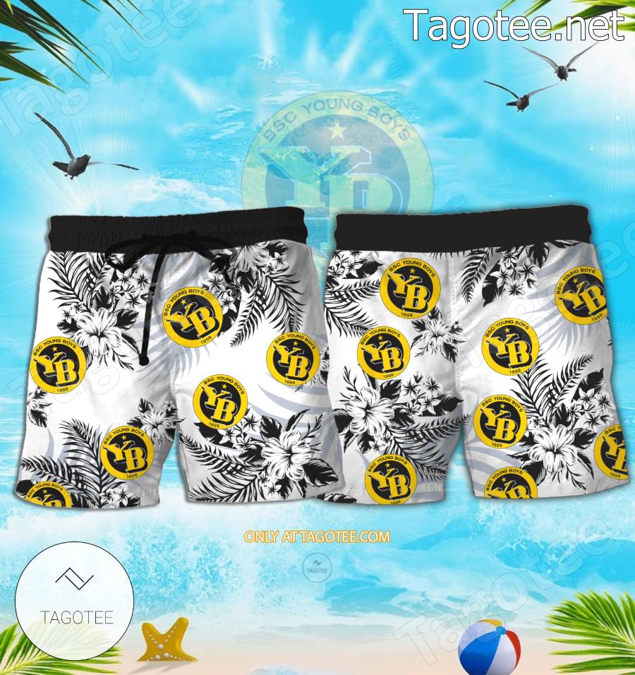 BSC Young Boys Logo Hawaiian Shirt And Shorts - BiShop a