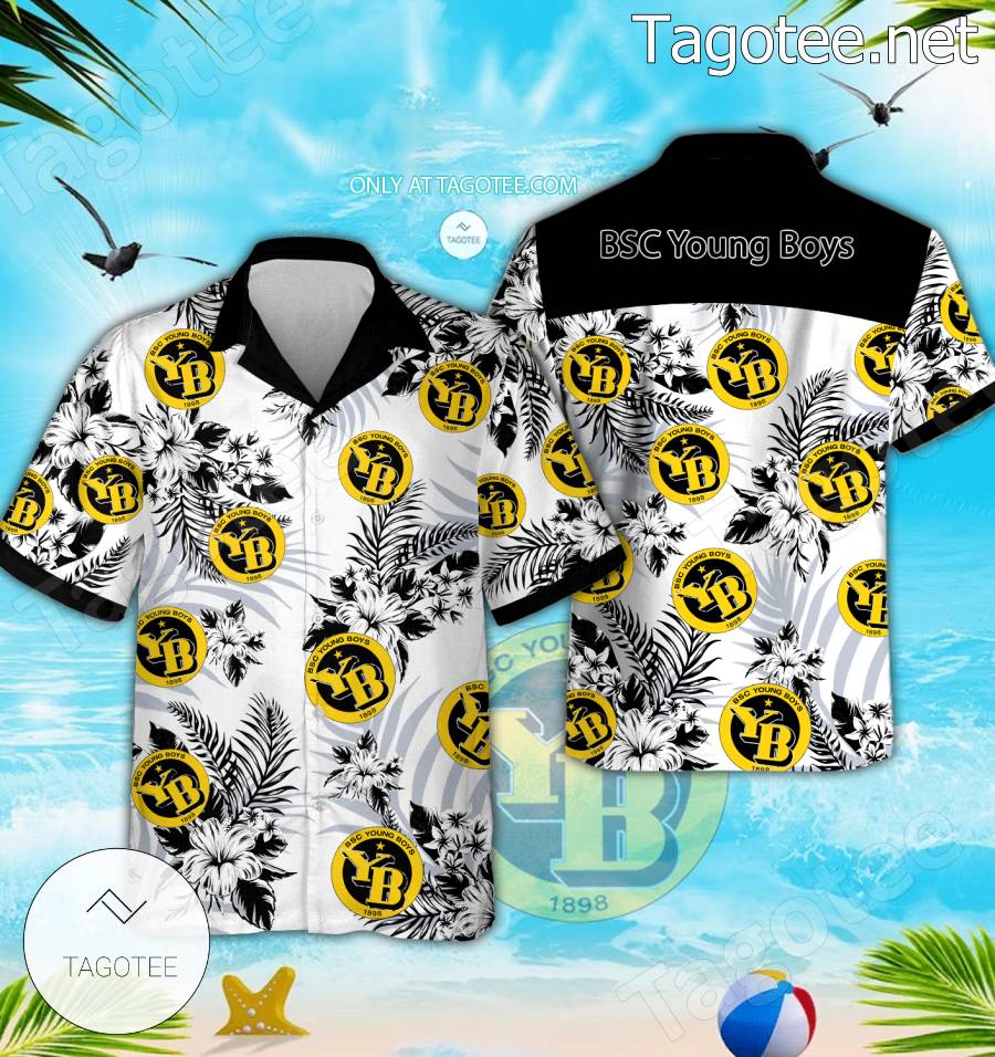 BSC Young Boys Logo Hawaiian Shirt And Shorts - BiShop