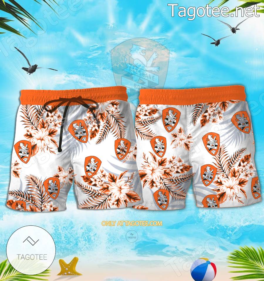 Brisbane Roar Logo Hawaiian Shirt And Shorts - BiShop a