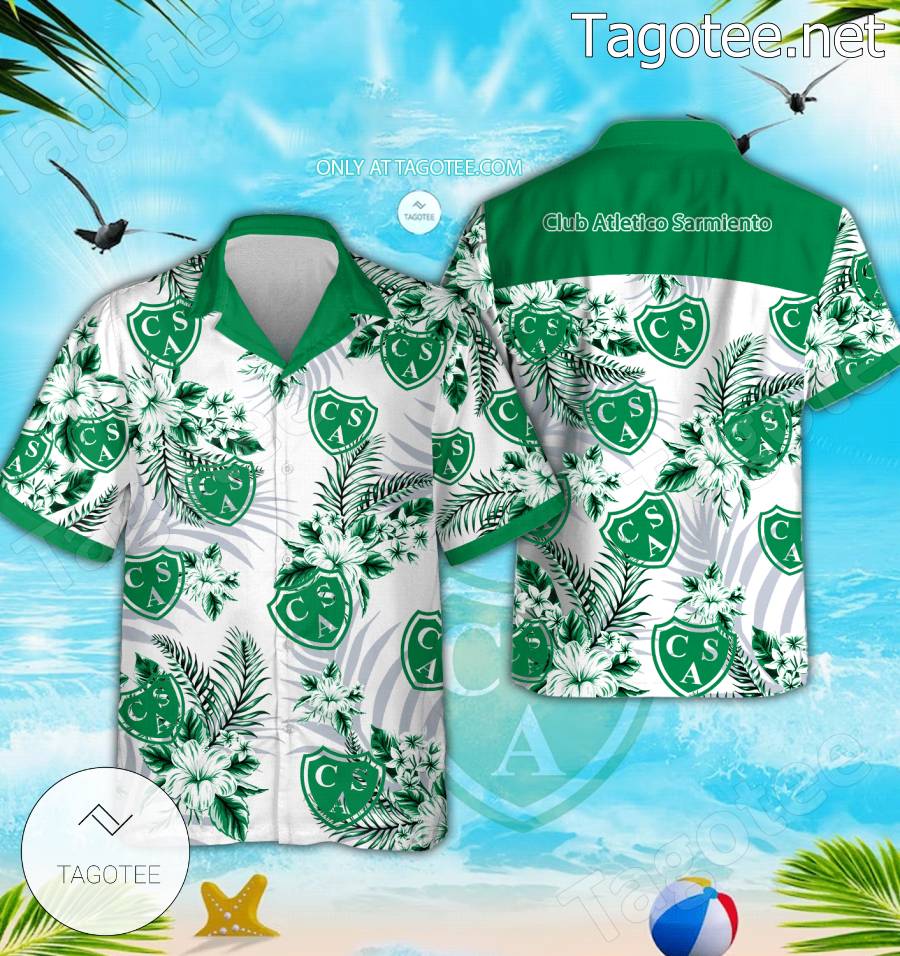 Club Atletico Sarmiento Logo Aloha Shirt - BiShop