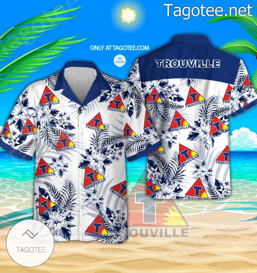 Club Trouville Logo Hawaiian Shirt And Shorts - EmonShop