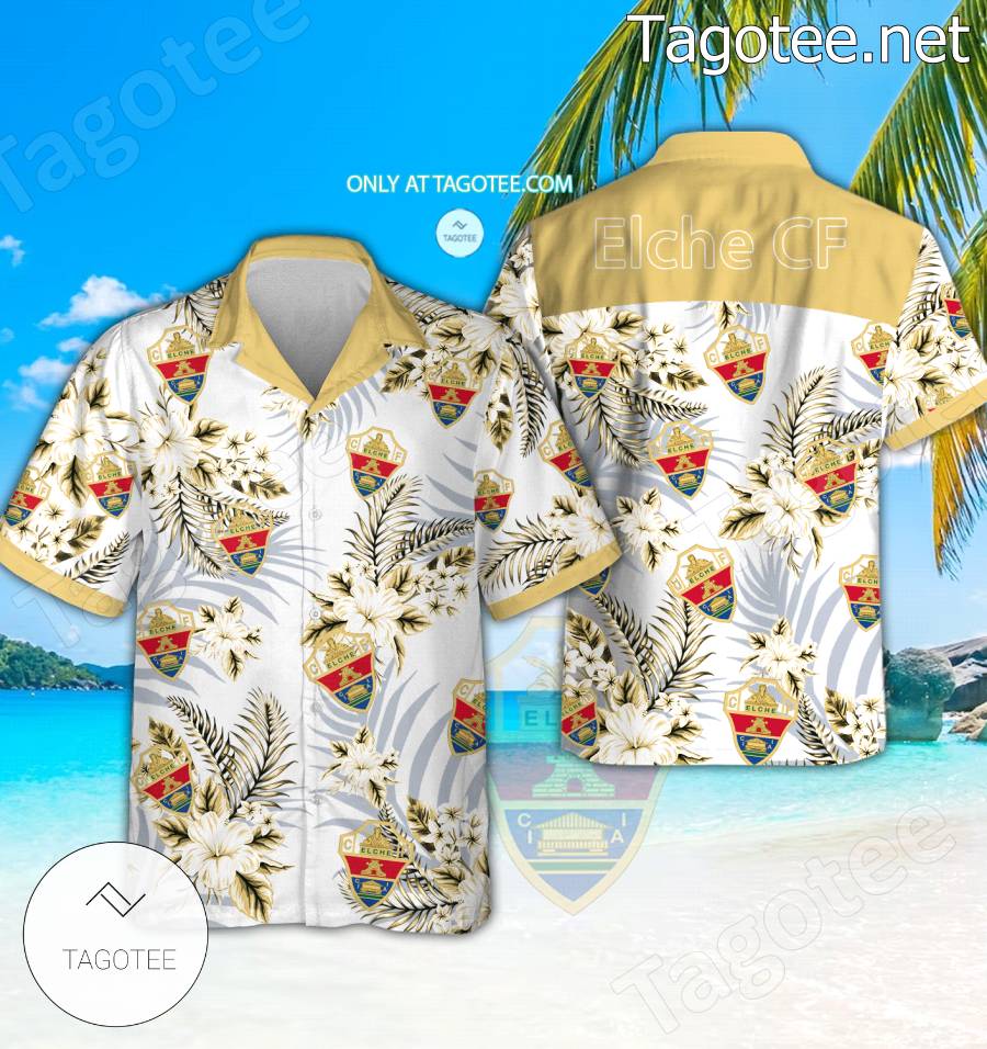 Elche CF Logo Hawaiian Shirt And Shorts - BiShop