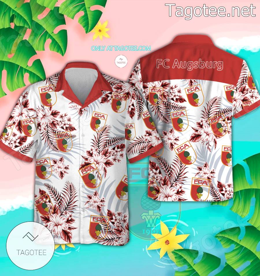 FC Augsburg Logo Hawaiian Shirt - BiShop