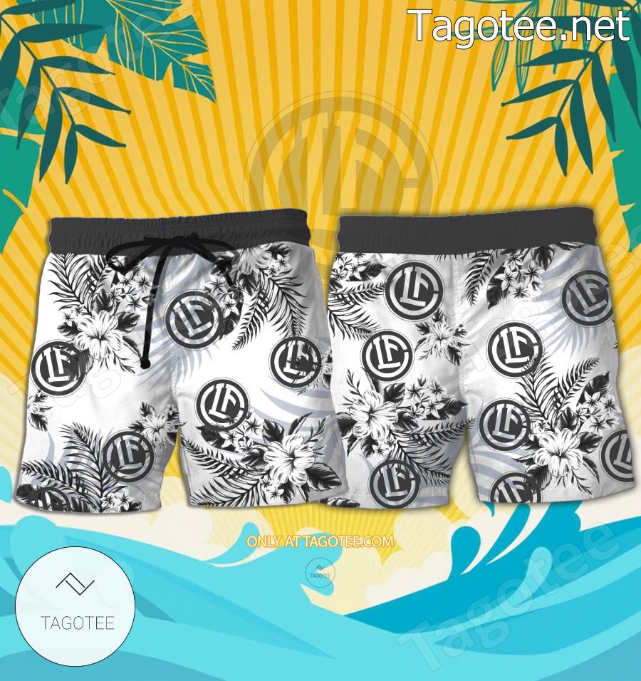 FC Lugano Logo Hawaiian Shirt And Shorts - BiShop a