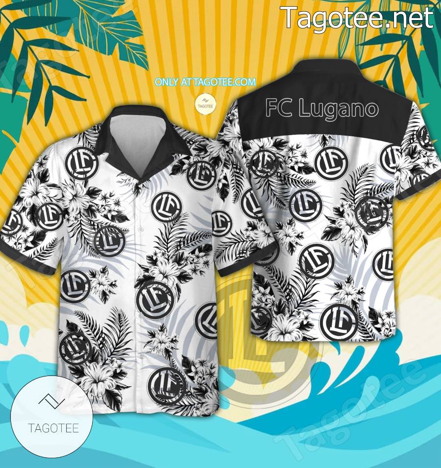 FC Lugano Logo Hawaiian Shirt And Shorts - BiShop