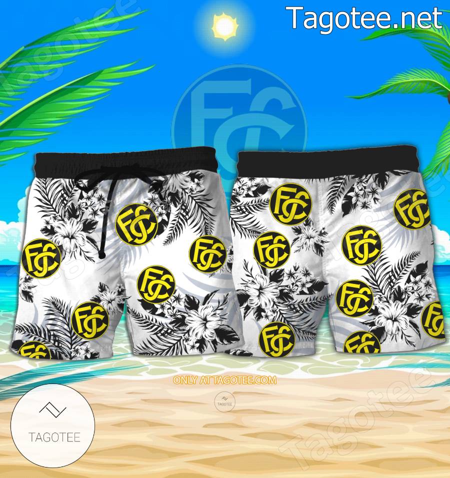 FC Schaffhausen Logo Hawaiian Shirt And Shorts - BiShop a