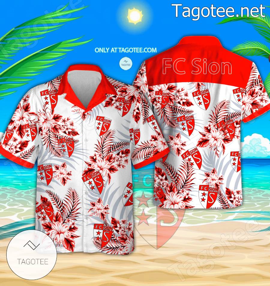 FC Sion Logo Hawaiian Shirt And Shorts - BiShop