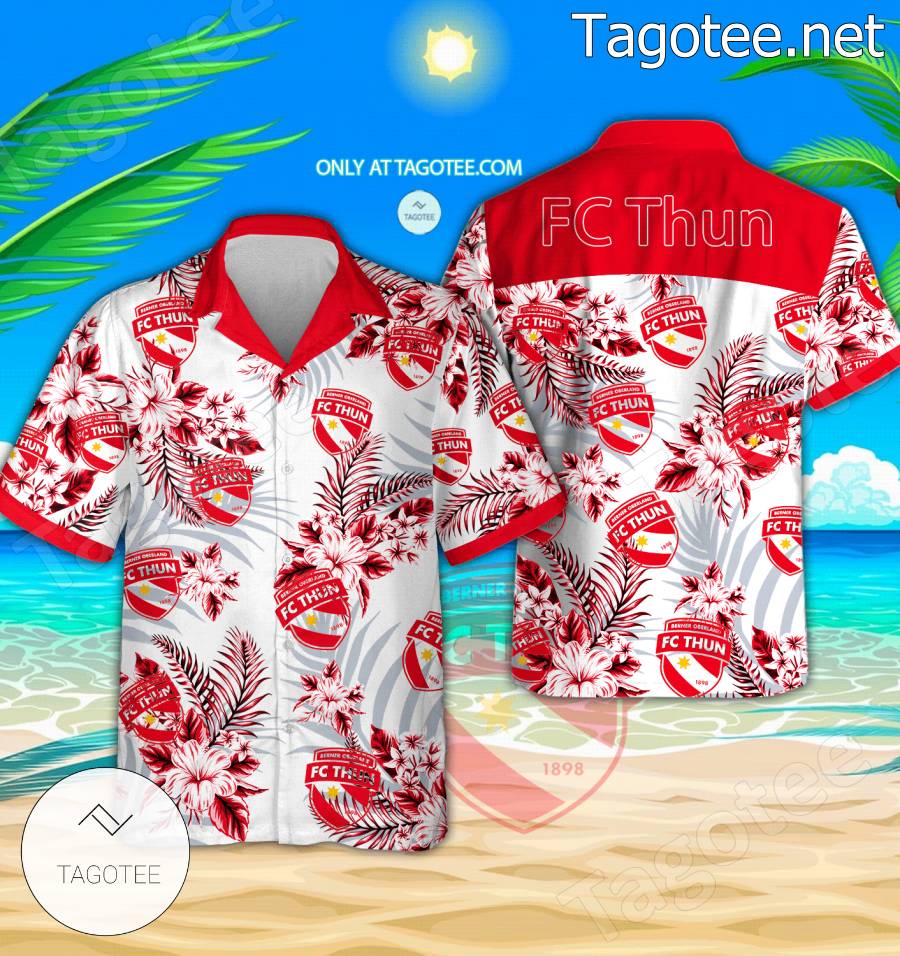 FC Thun Logo Hawaiian Shirt And Shorts - BiShop