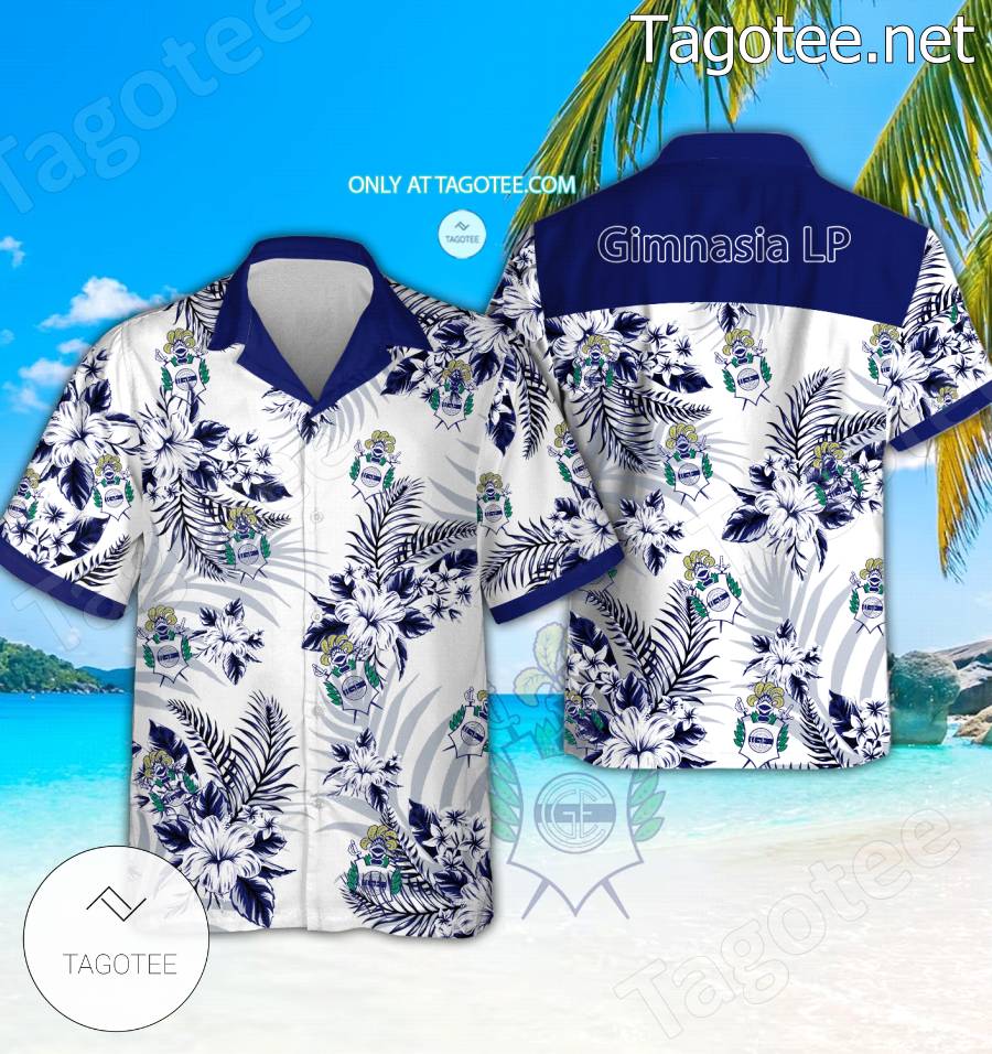 Gimnasia LP Logo Aloha Shirt - BiShop