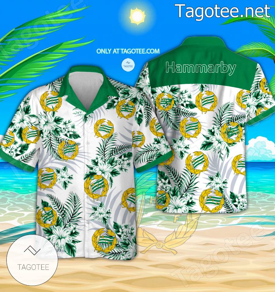 Hammarby Logo Hawaiian Shirt And Shorts - BiShop