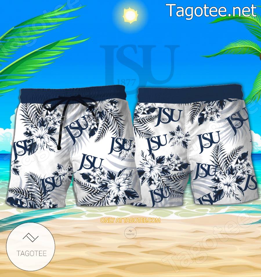 Jackson State University Logo Hawaiian Shirt And Shorts - EmonShop a